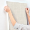 Picture of Chiseled Patchwork Beige Faux Fabric Wallpaper