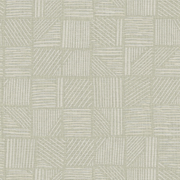 Picture of Chiseled Patchwork Sage Faux Fabric Wallpaper