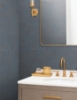Picture of Chiseled Patchwork Sapphire Faux Fabric Wallpaper
