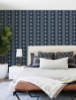 Picture of Lenea Navy Floral Stripe Wallpaper