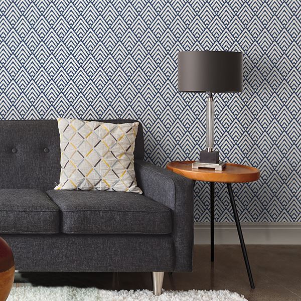 NU1701 Arrowhead Deep Blue Peel and Stick Wallpaper by NuWallpaper