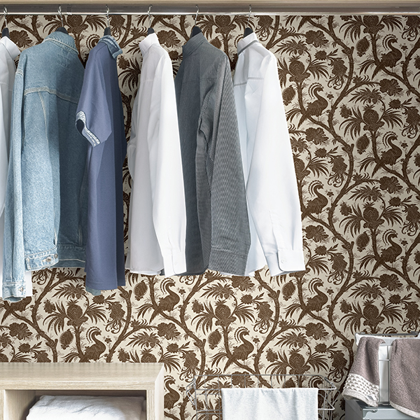 SCS3877 Java Balinese Peacock Scalamandré Self Adhesive Wallpaper